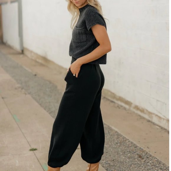 Free People Freya Sweater Set Small Black Charcoal Combo - Picture 4 of 10